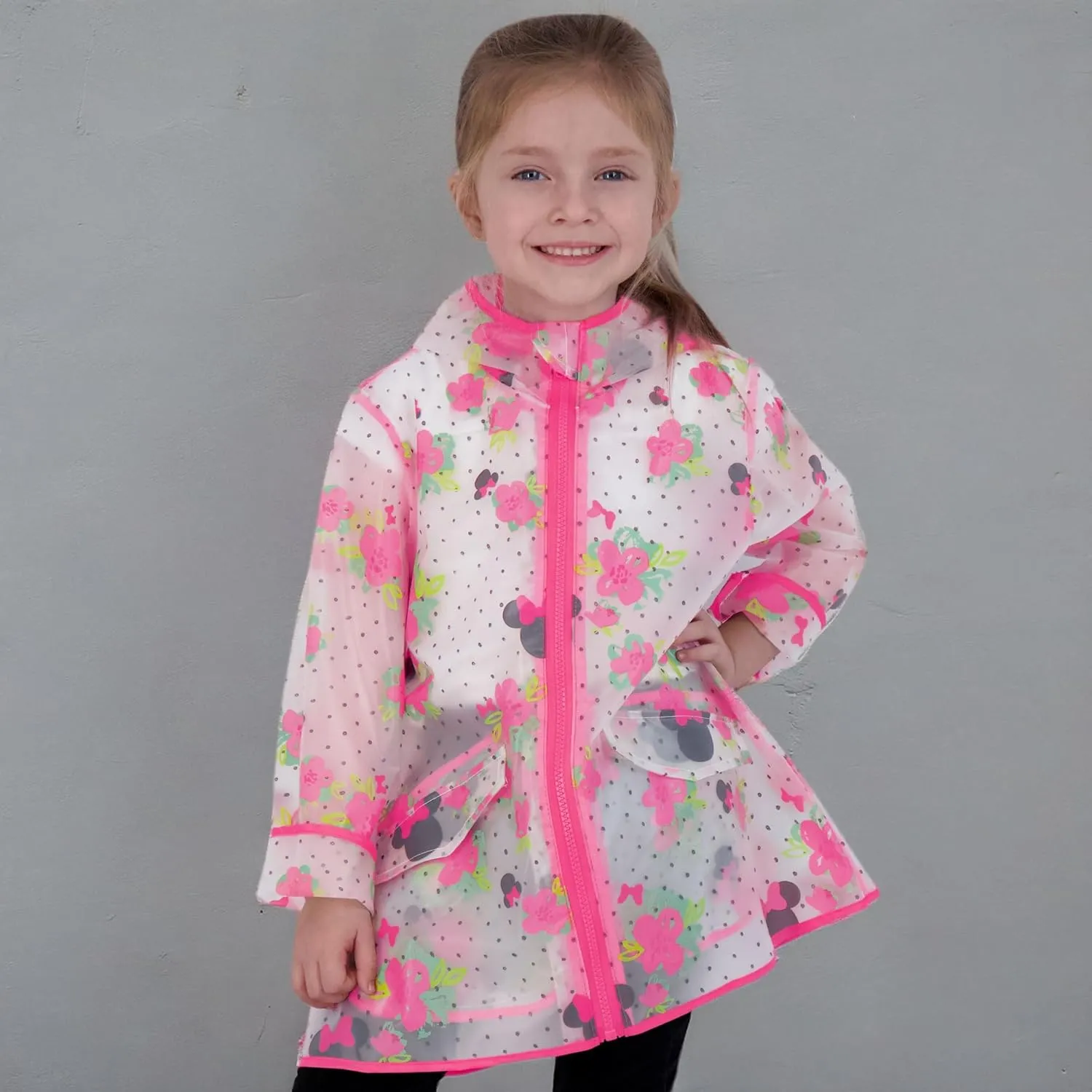 Girls Rain Coat Disney Minnie, Mickey Mouse, Princess, Nickelodeon Paw Patrol for Kids 2-7 Years