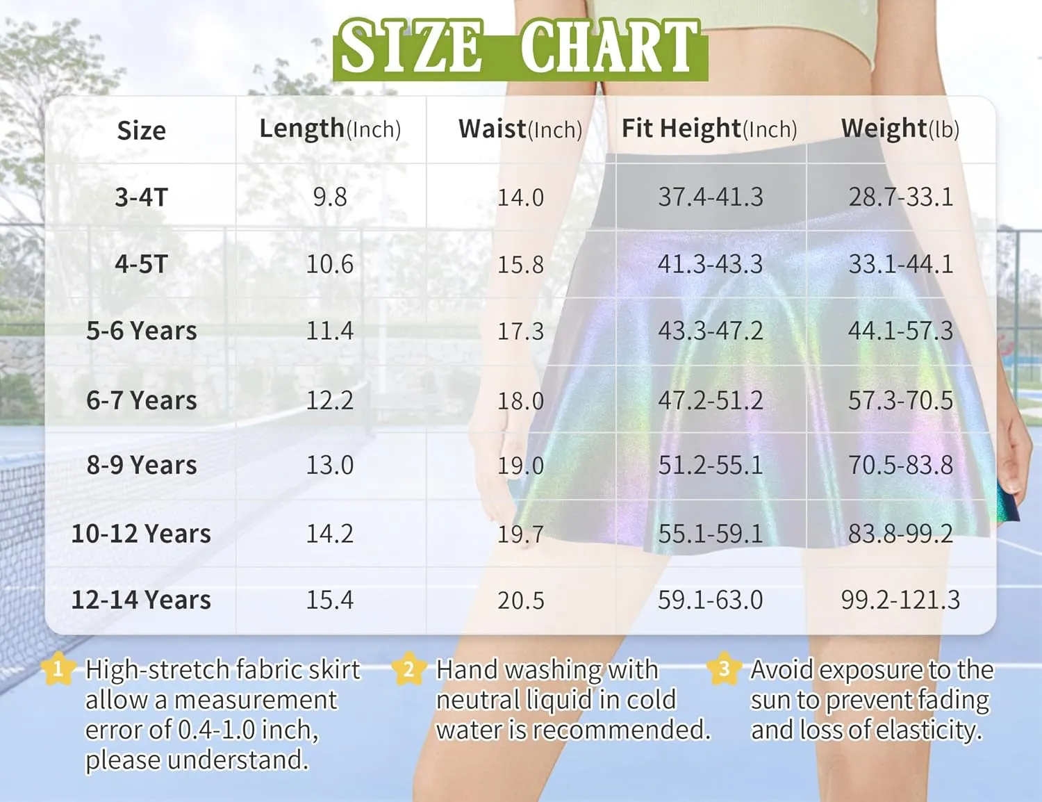 Gnainach Girls Skorts High Waist Athletic Skirts with Shorts Stretchy Activewear for Teens Kids Performance Tennis