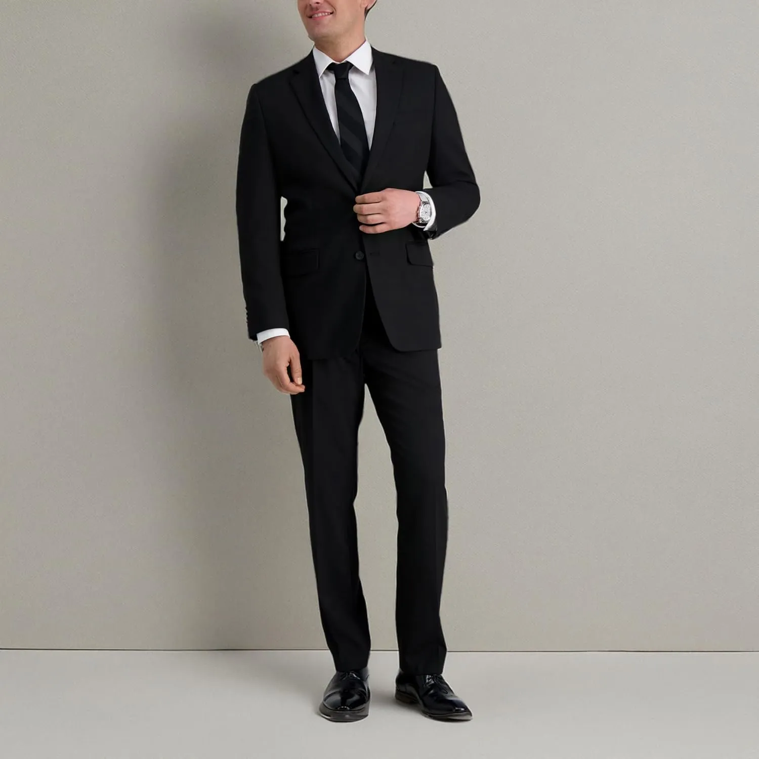Haggar Mens JMH Premium Stretch Tailored Fit Suit Separates - Pants and Jackets