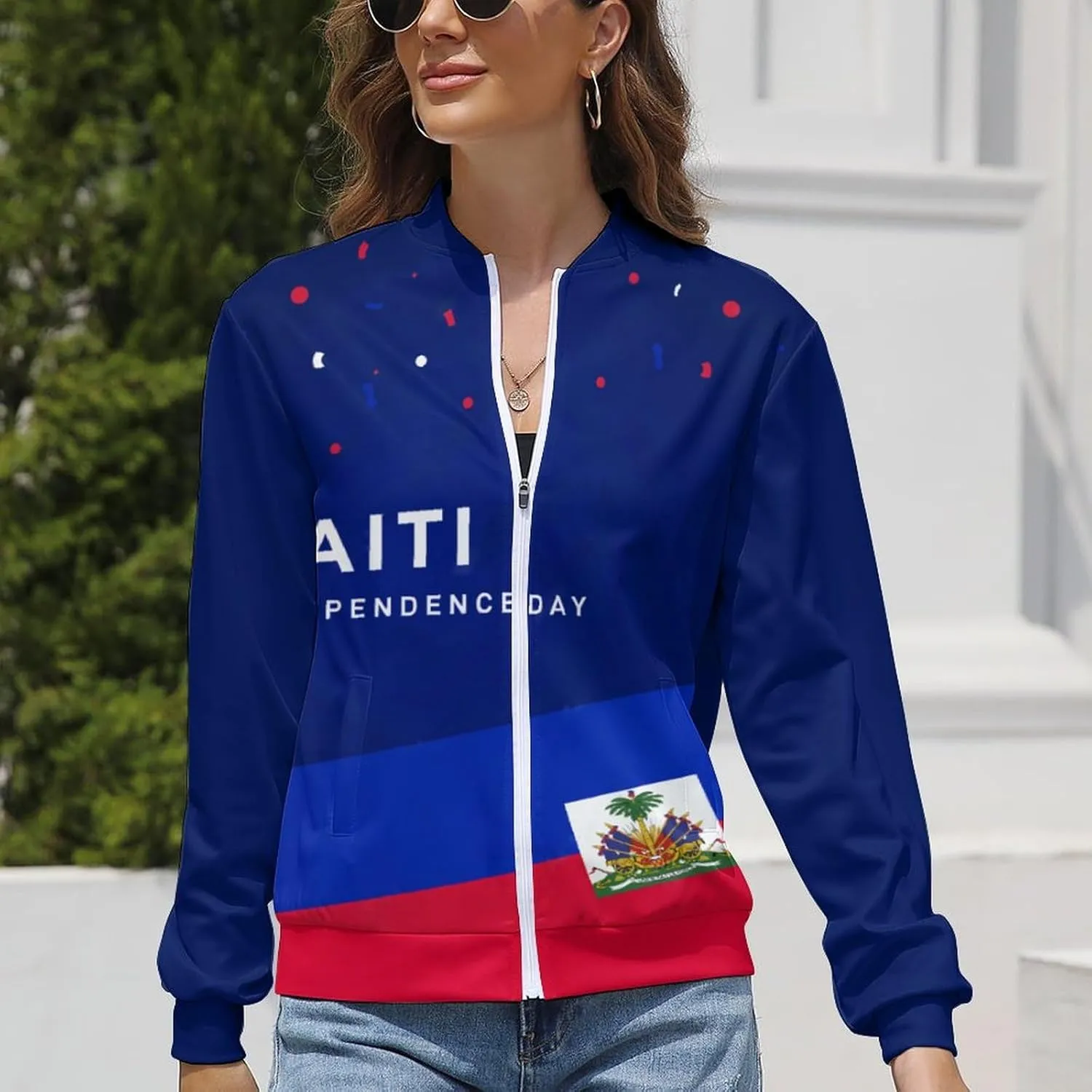 Haiti Flag Womens Zip Up Hoodies Cute Jackets Oversized Sweatshirts Fall Outfits Winter Clothes