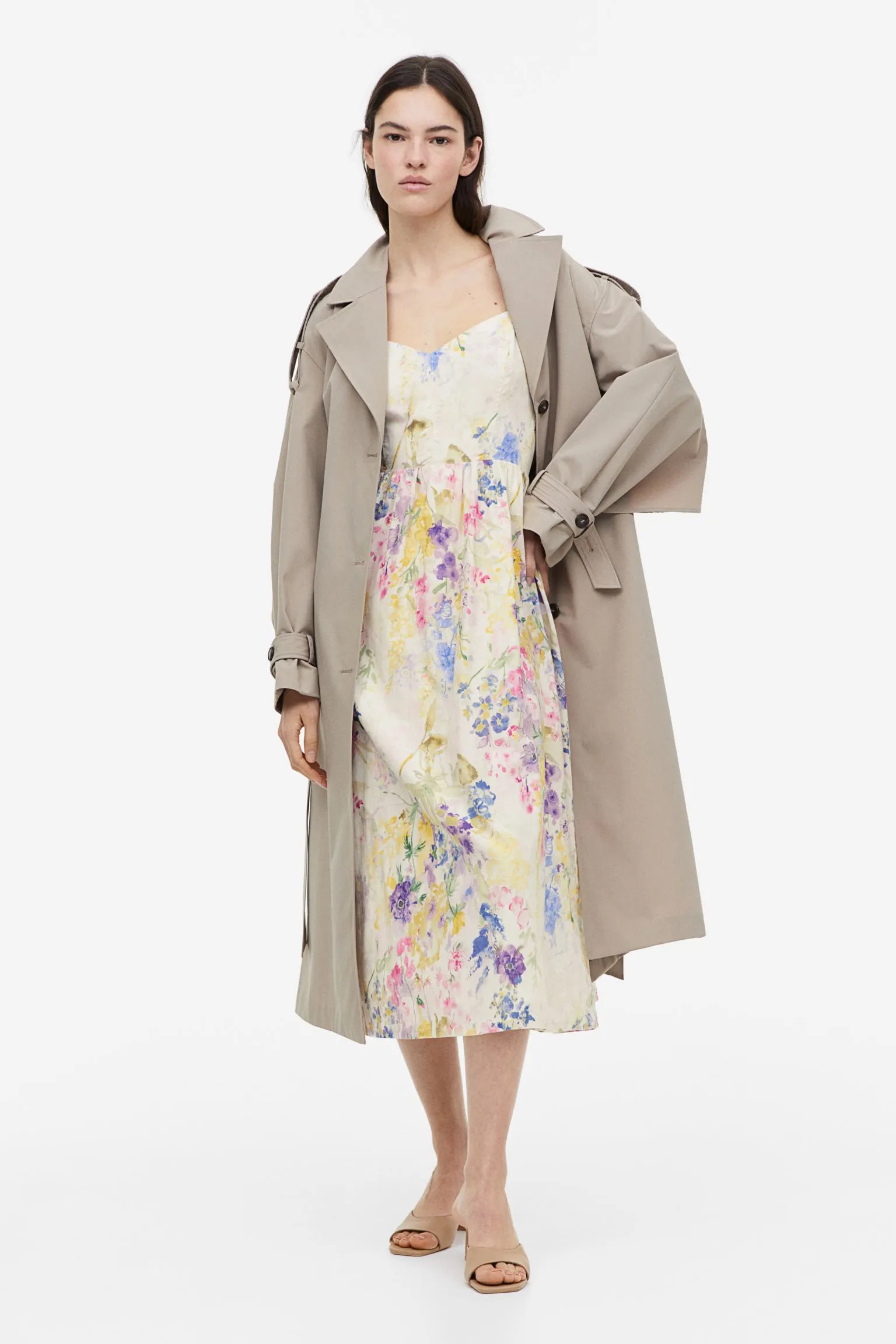 H&M Linen-blend dress, multicolor