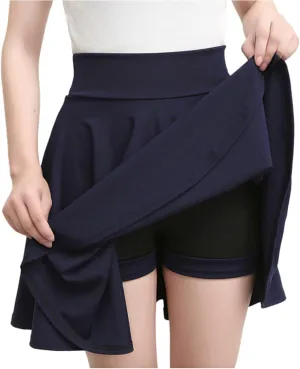 High Waist Skorts for Women Flared Mini Skirt with Shorts Workout Tennis Casual Activewear Skirts Trendy