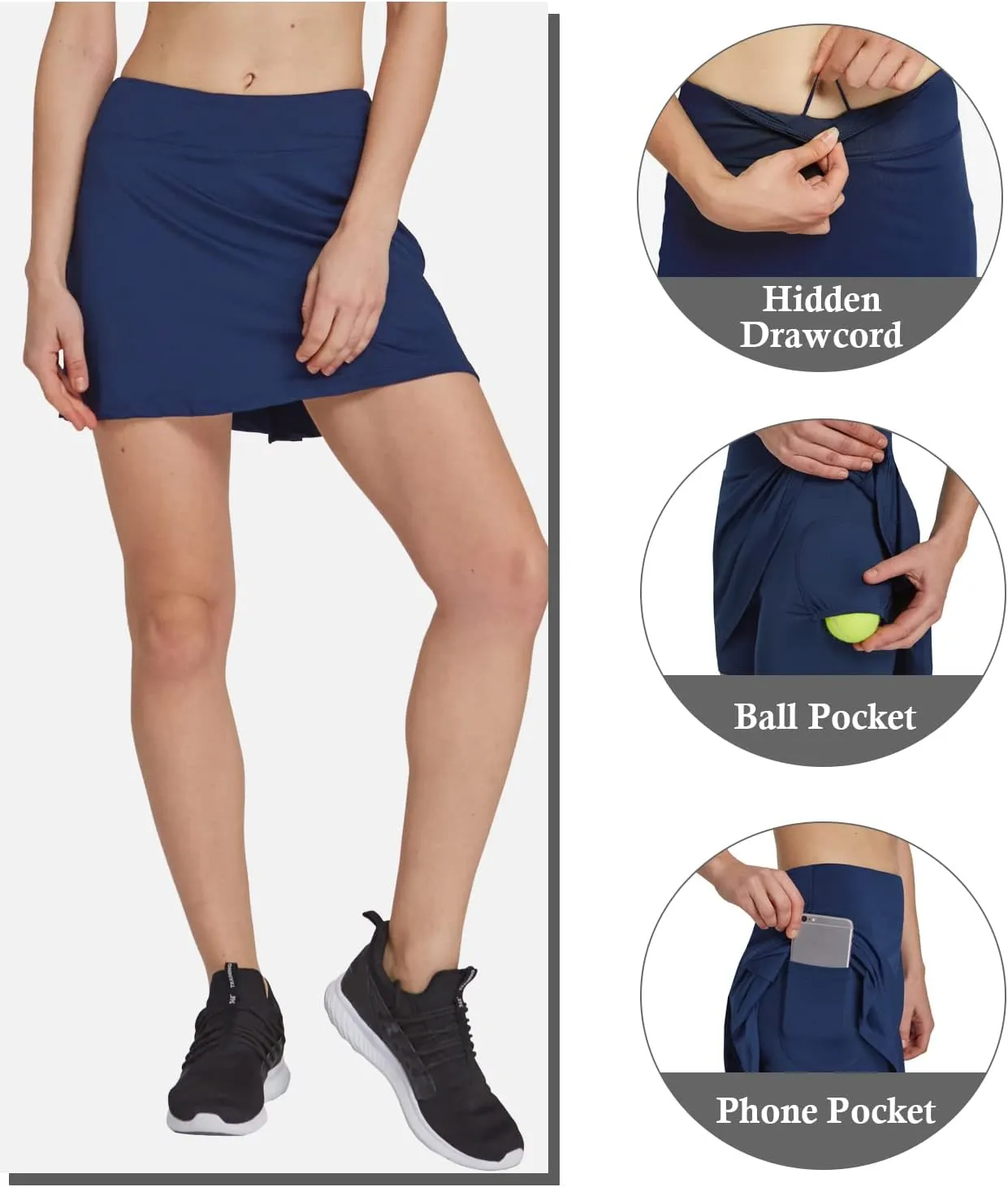 HonourSex Women Golf Skirts with Pockets Tennis Skirts with Shorts Skorts Activewear Hiking Workout