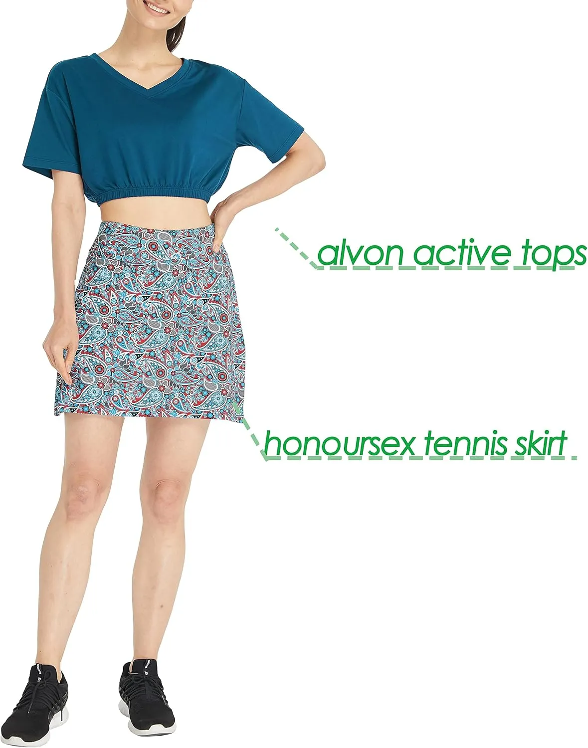 HonourSex Women Golf Skirts with Pockets Tennis Skirts with Shorts Skorts Activewear Hiking Workout