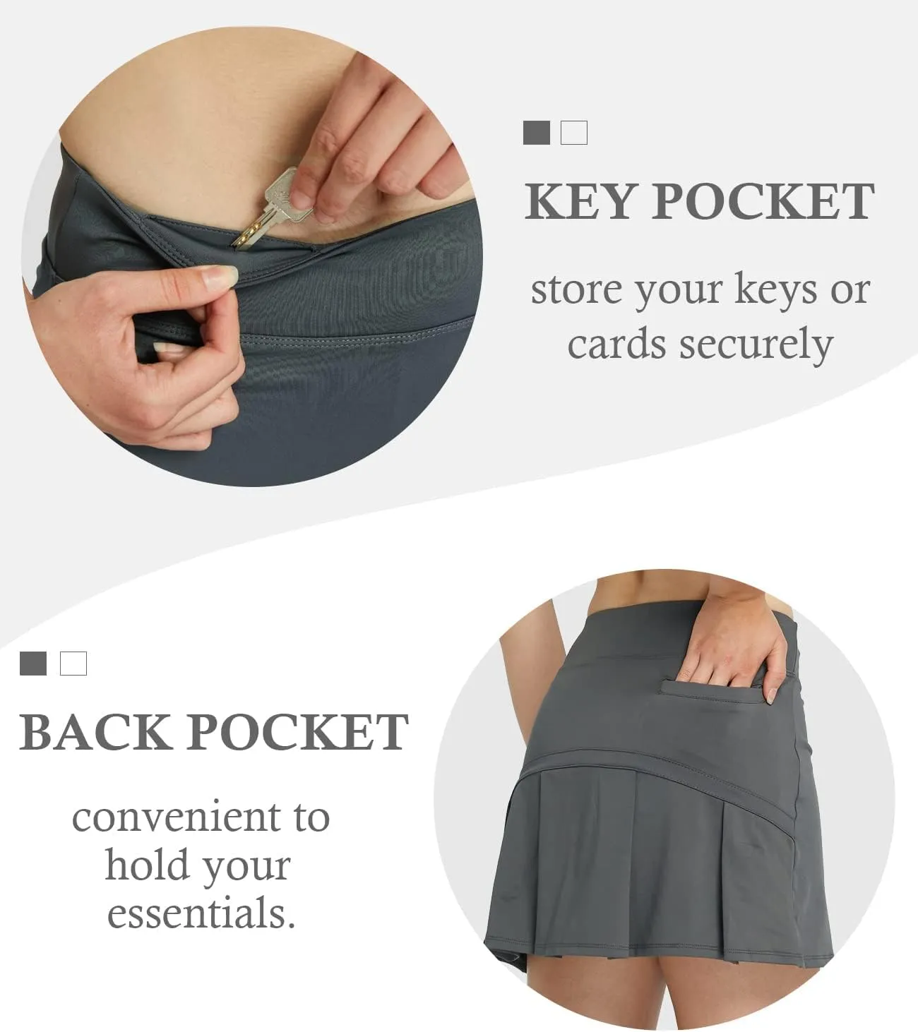 HonourSex Women Golf Skirts with Pockets Tennis Skirts with Shorts Skorts Activewear Hiking Workout