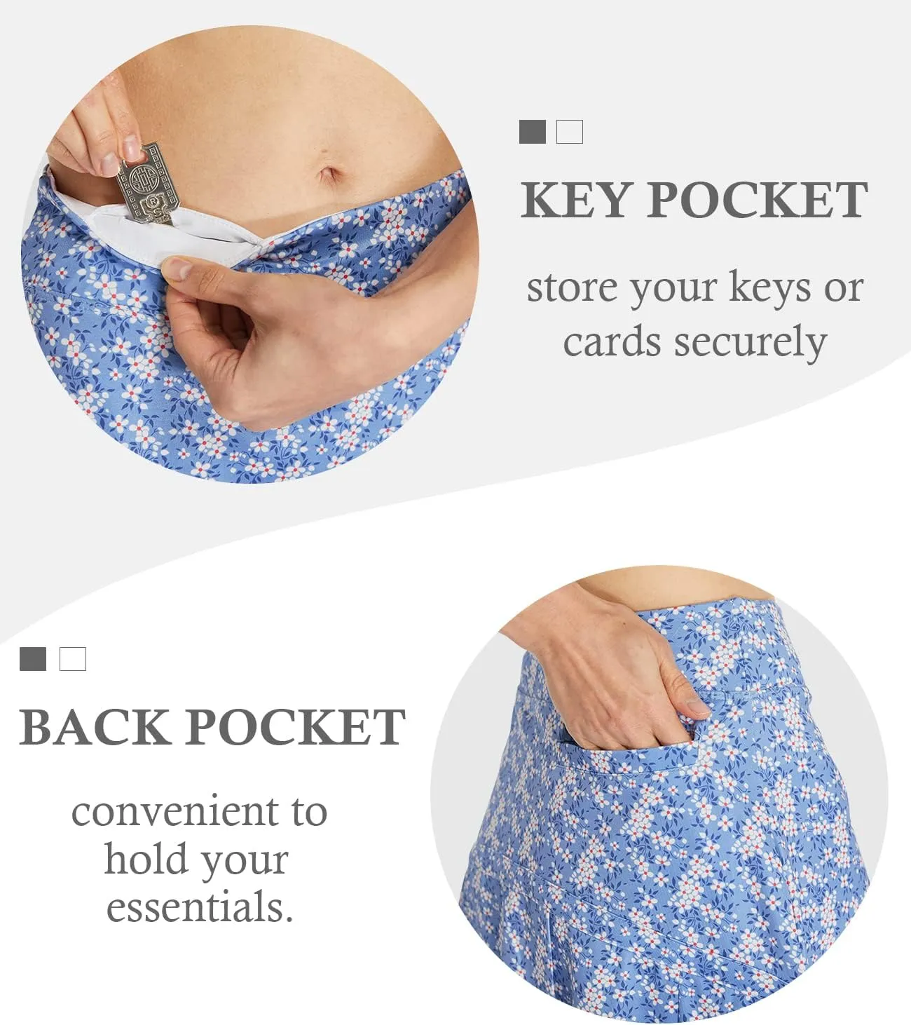 HonourSex Women Golf Skirts with Pockets Tennis Skirts with Shorts Skorts Activewear Hiking Workout