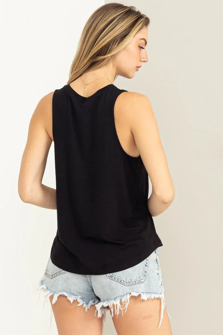 Hyfve Double Zero Workout Time Sleeveless Tank Top In Black