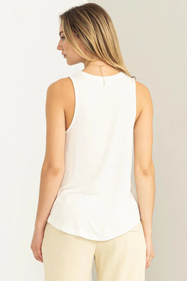 Hyfve Double Zero Workout Time Sleeveless Tank Top In Off White