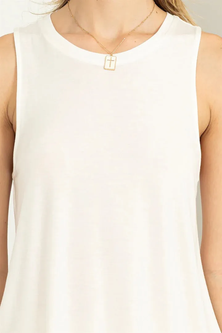 Hyfve Double Zero Workout Time Sleeveless Tank Top In Off White
