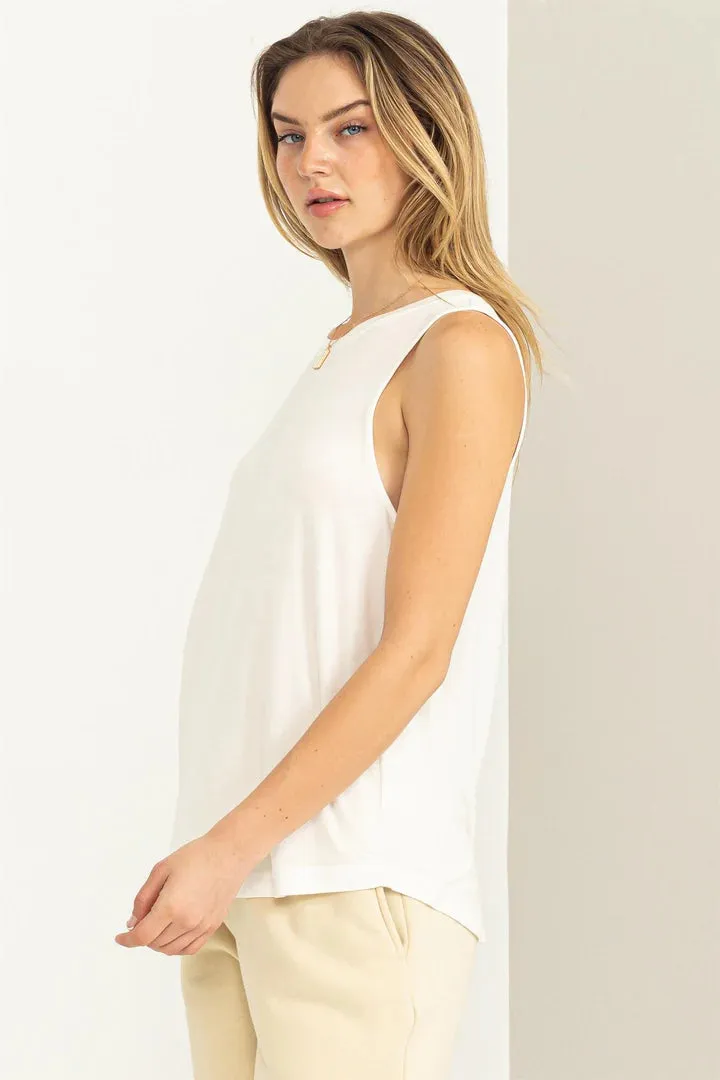 Hyfve Double Zero Workout Time Sleeveless Tank Top In Off White