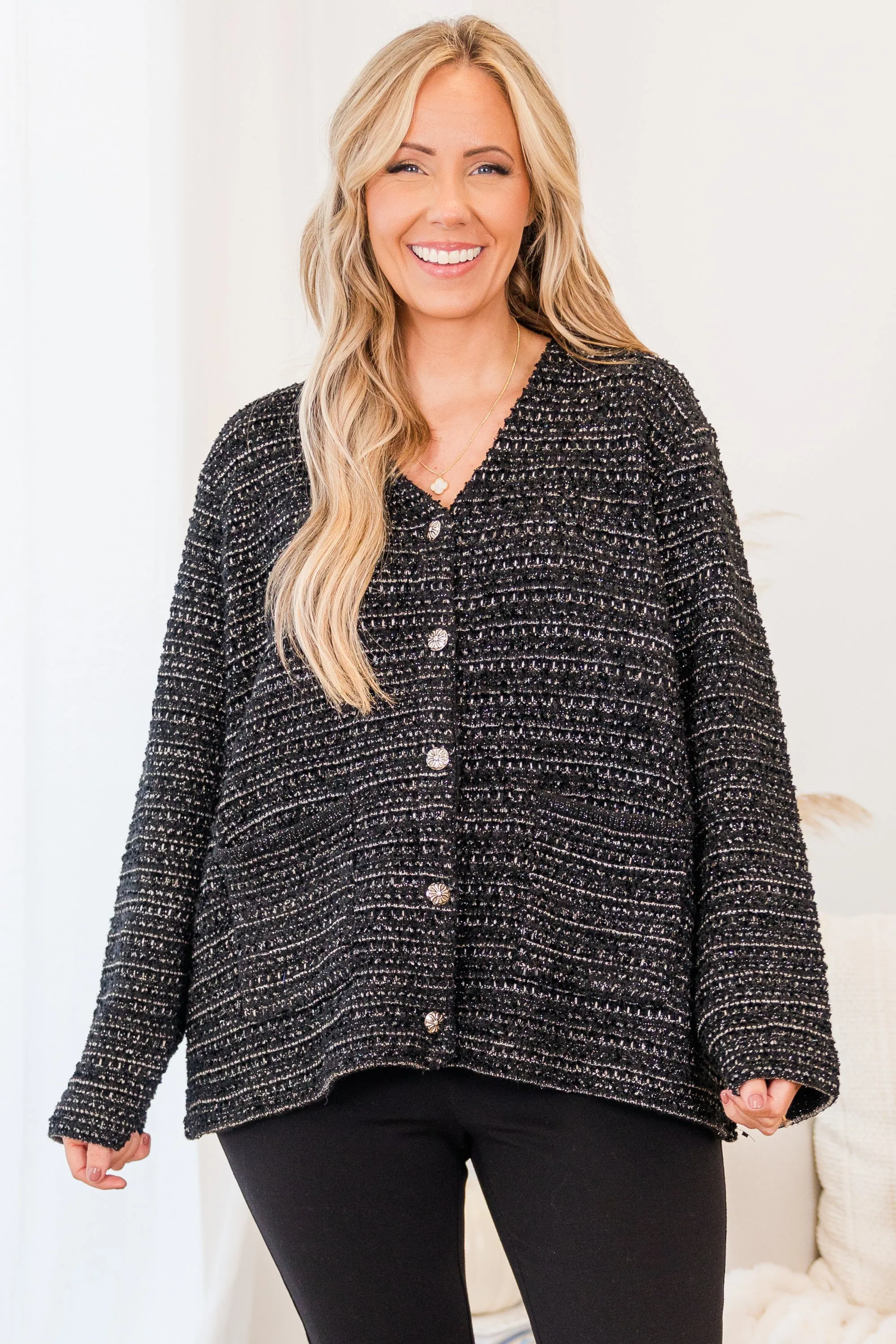 It's So Chilly Cardigan, Black