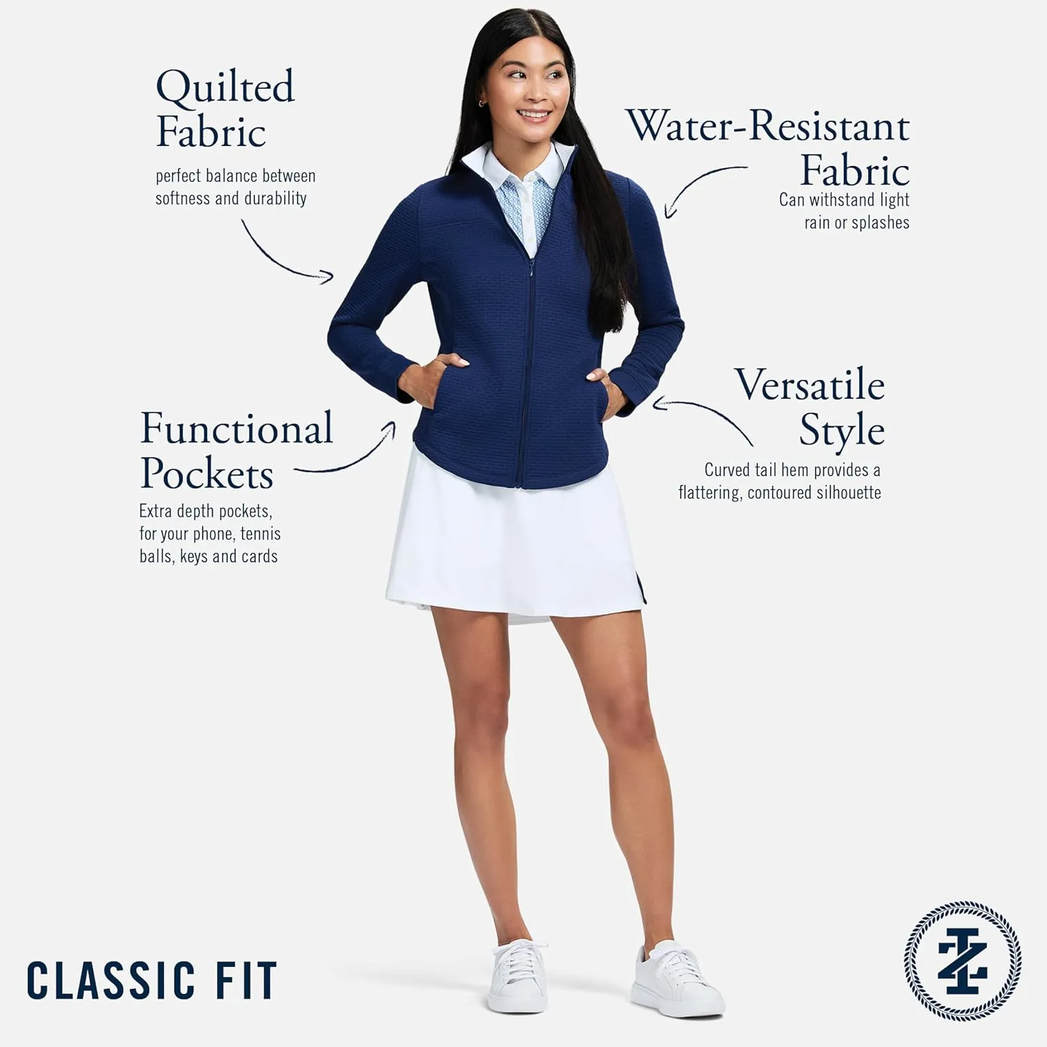 IZOD Women's Lightweight Jacket Performance Stretch Zip-up Athletic Running