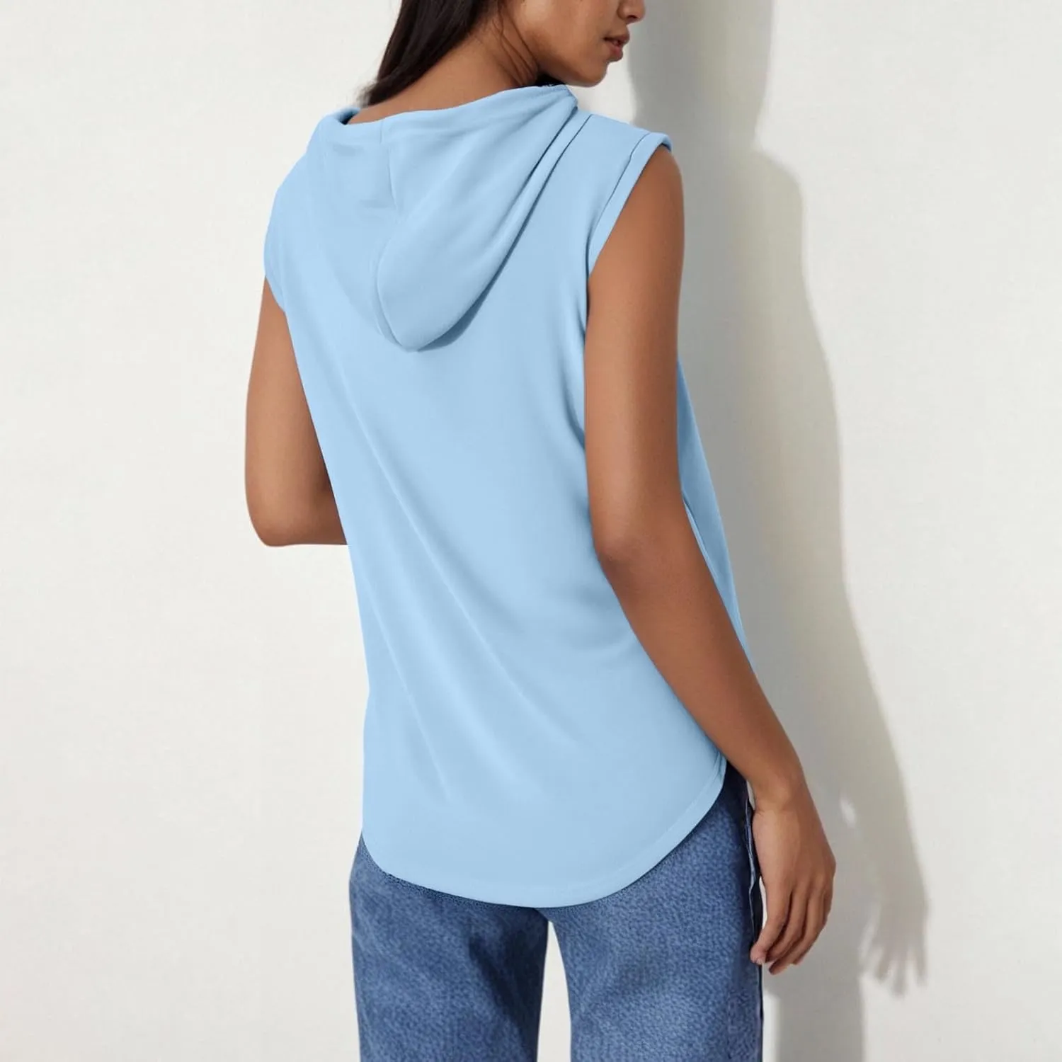 JOAU Women's Workout Hooded Tank Tops Casual Loose Fit Running Gym Sleeveless Hoodie Tee Shirts 2025 Summer Fashion
