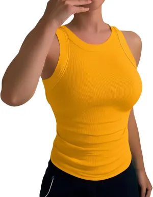 Knit Tank Tops for Women Summer Casual Sleeveless Going Out Tops Gym Yoga Workout Camisoles Basic Layer Undershirt