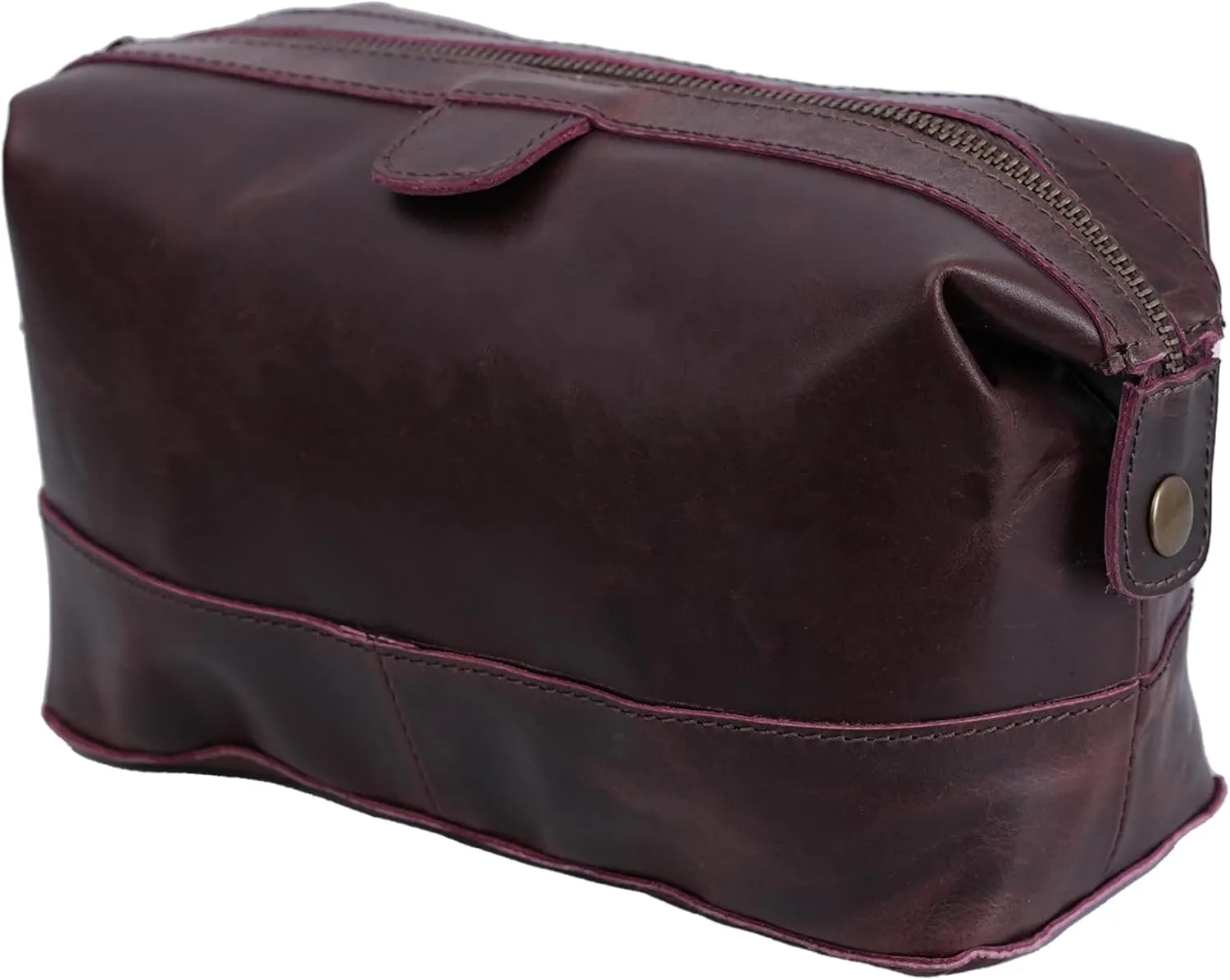 Leather Toiletry Bag for Men | Handmade Top Grain Distressed Dopp Kit | Mens Toiletry Travel Bag with Waterproof Protection & Hanging Hook | Stylish Mens Toiletry Bag