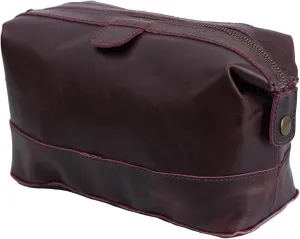 Leather Toiletry Bag for Men | Handmade Top Grain Distressed Dopp Kit | Mens Toiletry Travel Bag with Waterproof Protection & Hanging Hook | Stylish Mens Toiletry Bag