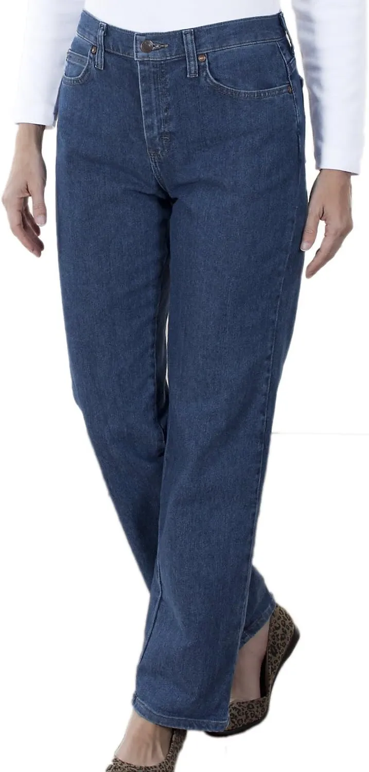 LEE Women's Relaxed Fit Straight Leg Jean, Premium Stone, 6