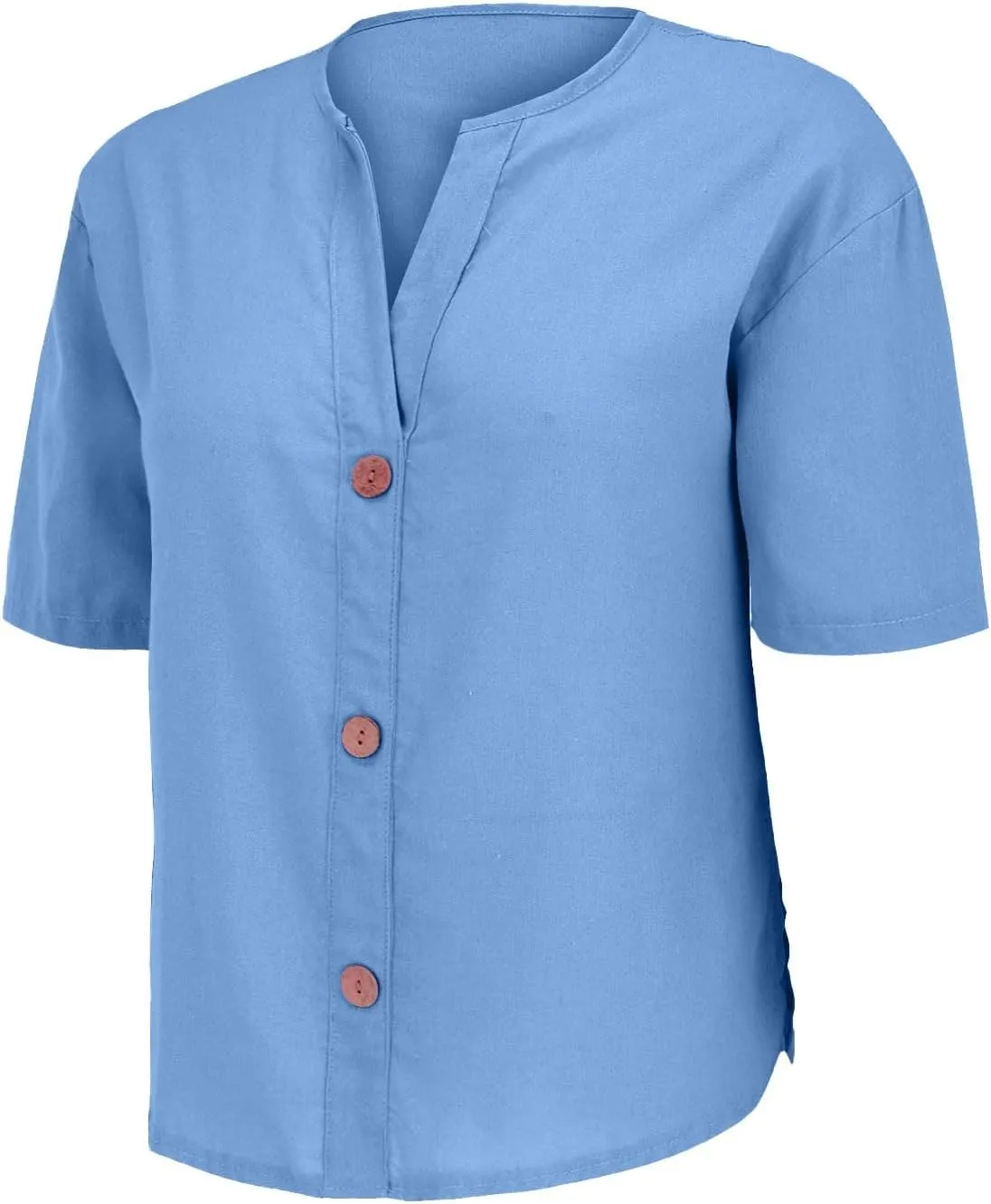 Linen Shirts for Women 2025 Summer Button Down Short Sleeve Loose Fit Shirts Fashion Boho Casual Beach Tops