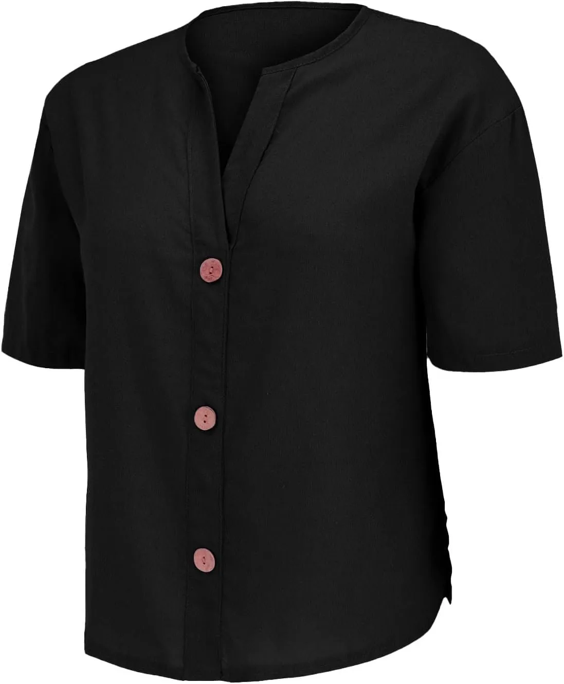 Linen Shirts for Women 2025 Summer Button Down Short Sleeve Loose Fit Shirts Fashion Boho Casual Beach Tops