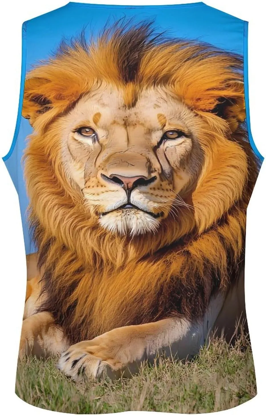 Lion Male Men's Activewear Tank Tops Gym Sleeveless Muscle T Shirts Workout Tees Vest