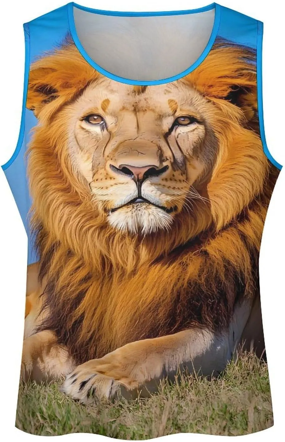 Lion Male Men's Activewear Tank Tops Gym Sleeveless Muscle T Shirts Workout Tees Vest
