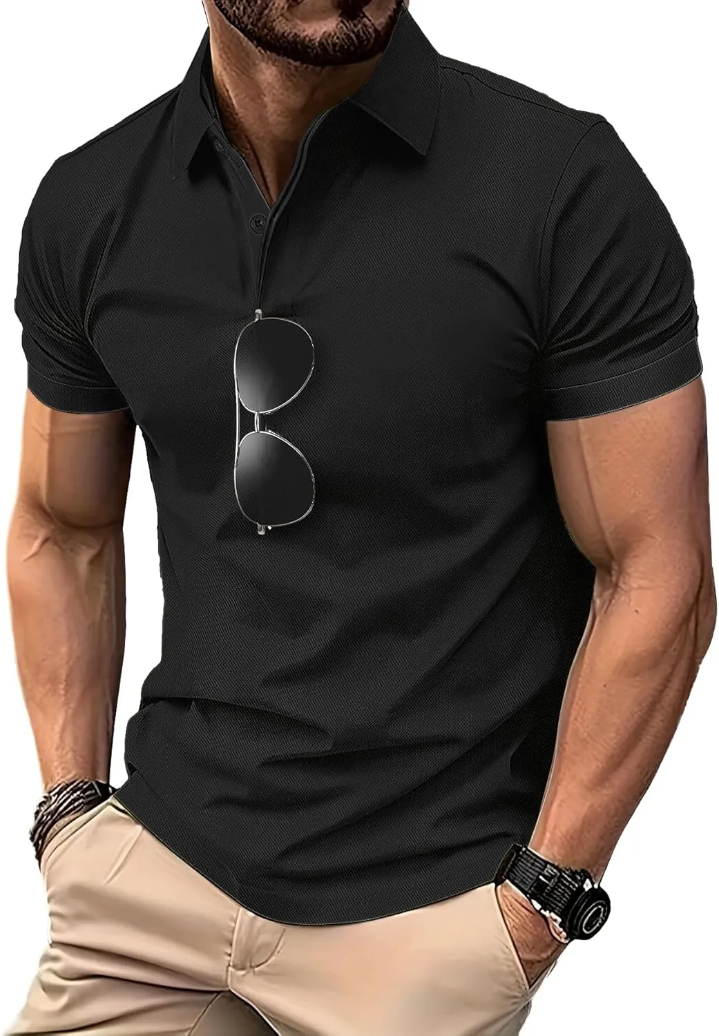 Little Beauty Men Polo Shirts Short Sleeve Activewear Golf Tennis T-Shirt