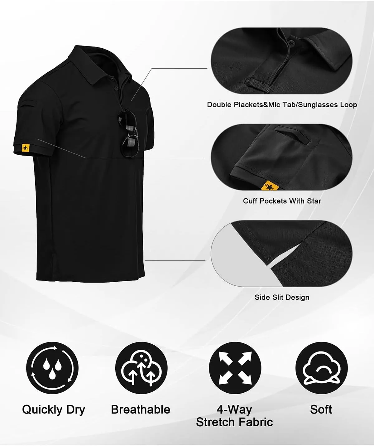 Little Beauty Men Polo Shirts Short Sleeve Activewear Golf Tennis T-Shirt