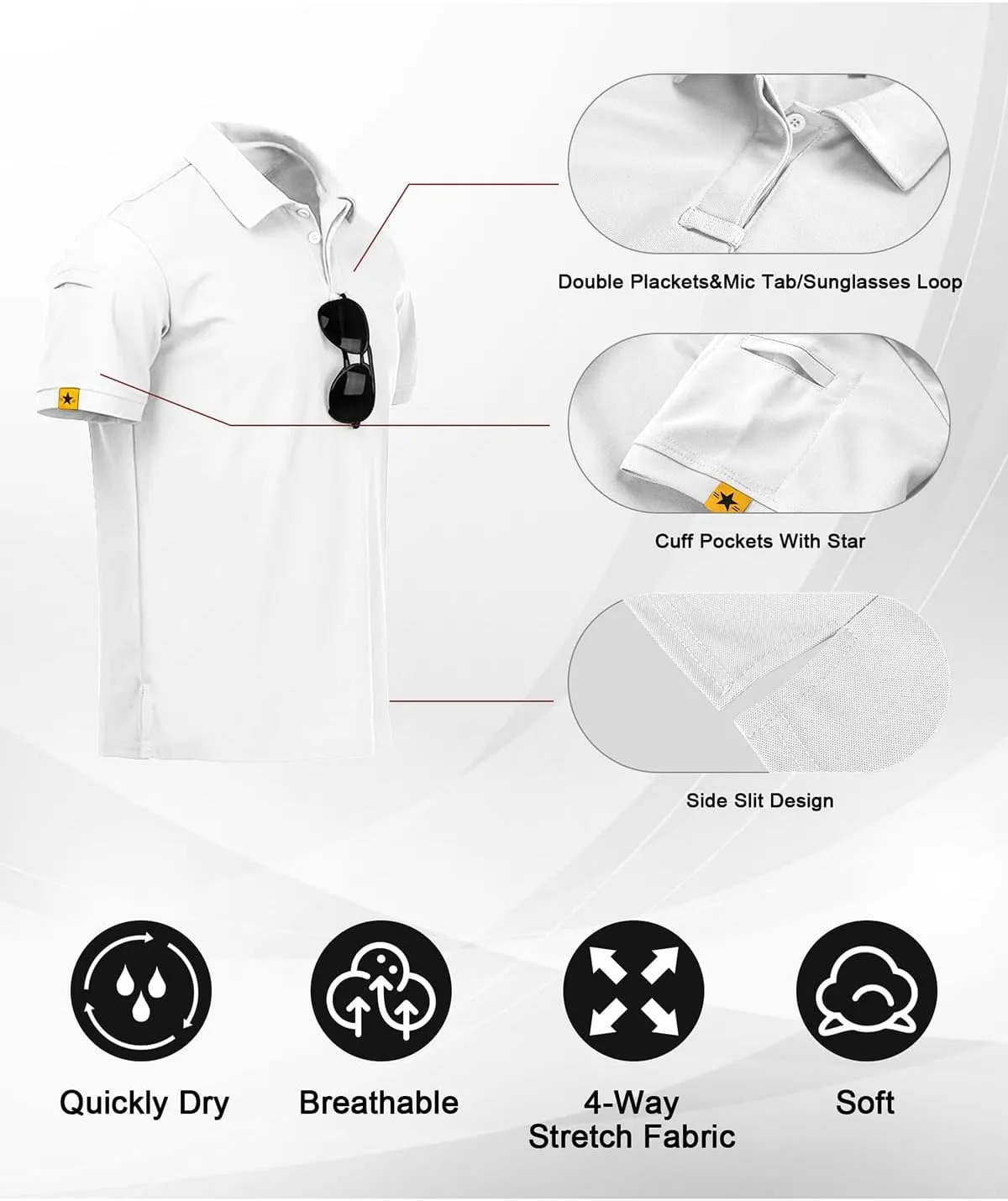 Little Beauty Men Polo Shirts Short Sleeve Activewear Golf Tennis T-Shirt