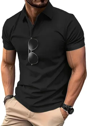 Little Beauty Men Polo Shirts Short Sleeve Activewear Golf Tennis T-Shirt