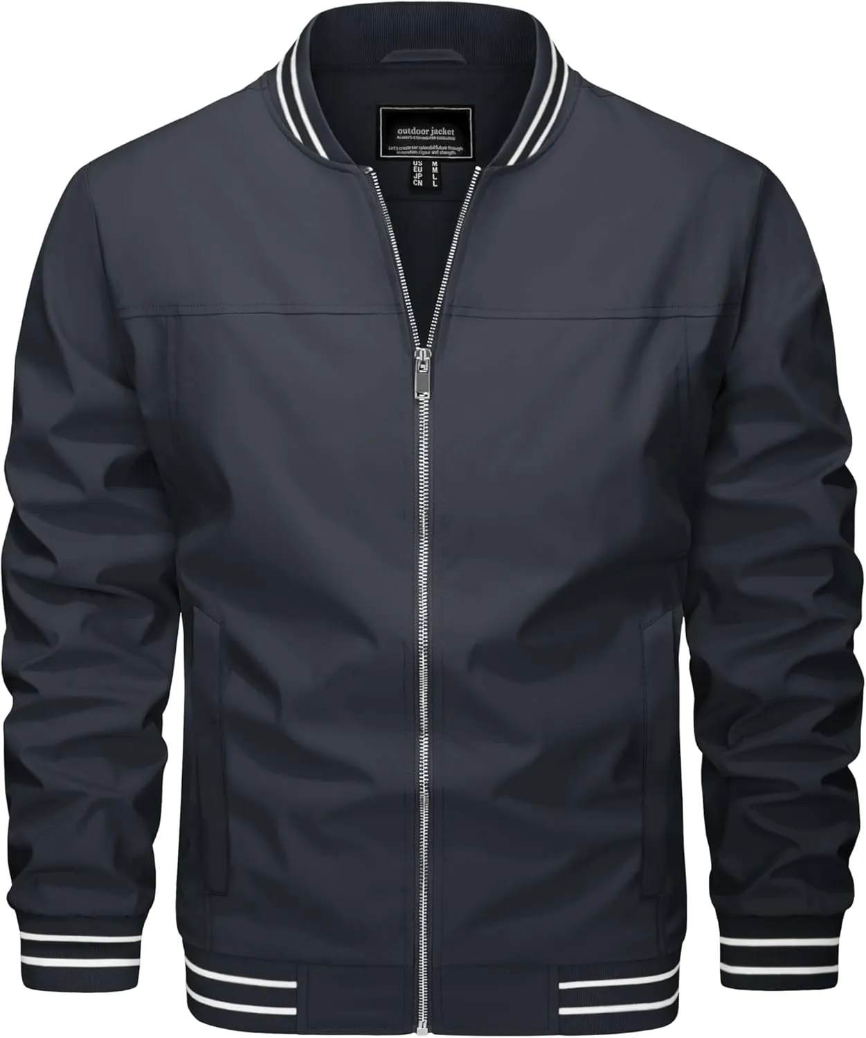 MAGNIVIT Men's Bomber Jackets Lightweight Jacket Varsity Flight Jacket Baseball Windbreaker Water Resistant Spring Autumn