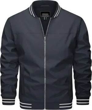 MAGNIVIT Men's Bomber Jackets Lightweight Jacket Varsity Flight Jacket Baseball Windbreaker Water Resistant Spring Autumn