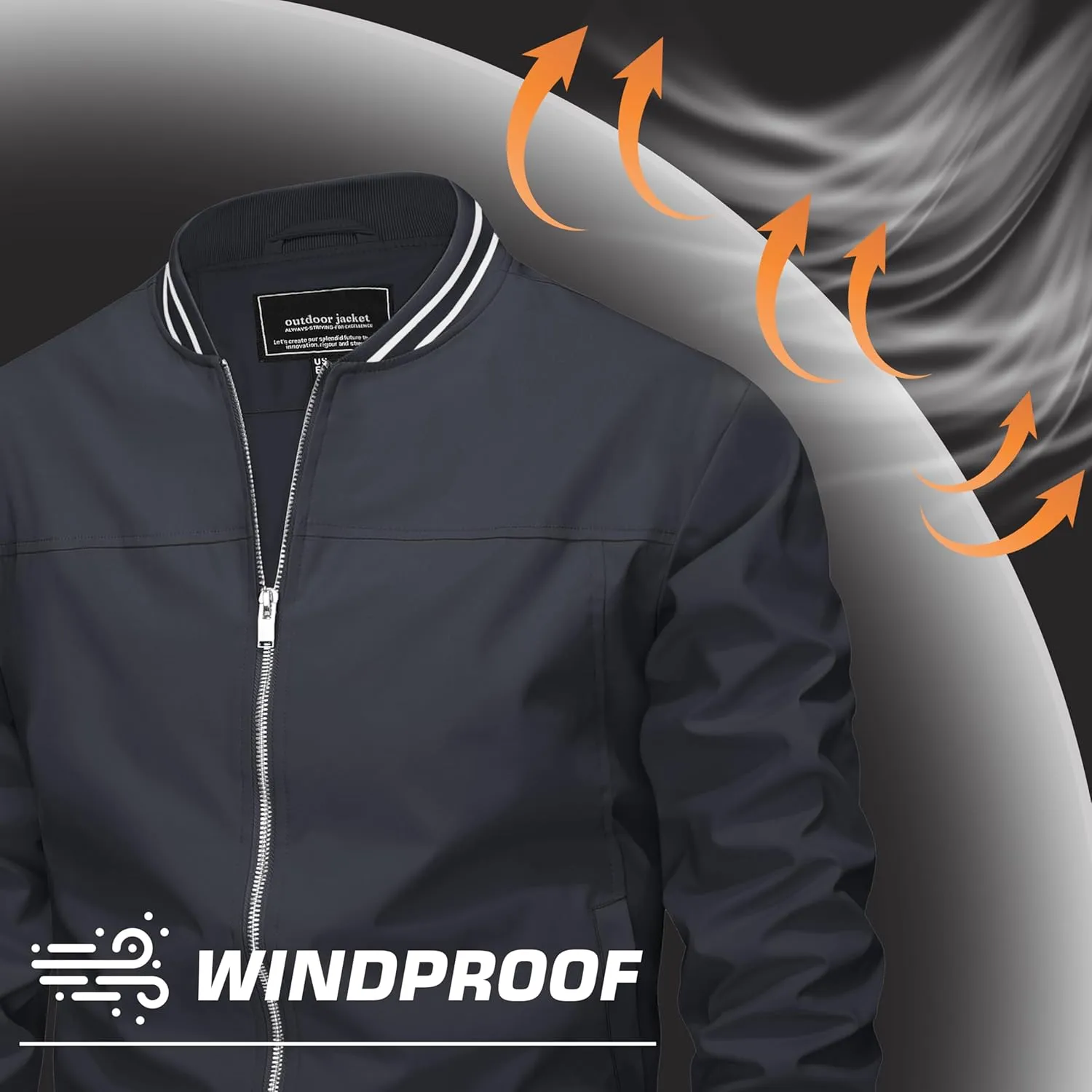 MAGNIVIT Men's Bomber Jackets Lightweight Jacket Varsity Flight Jacket Baseball Windbreaker Water Resistant Spring Autumn