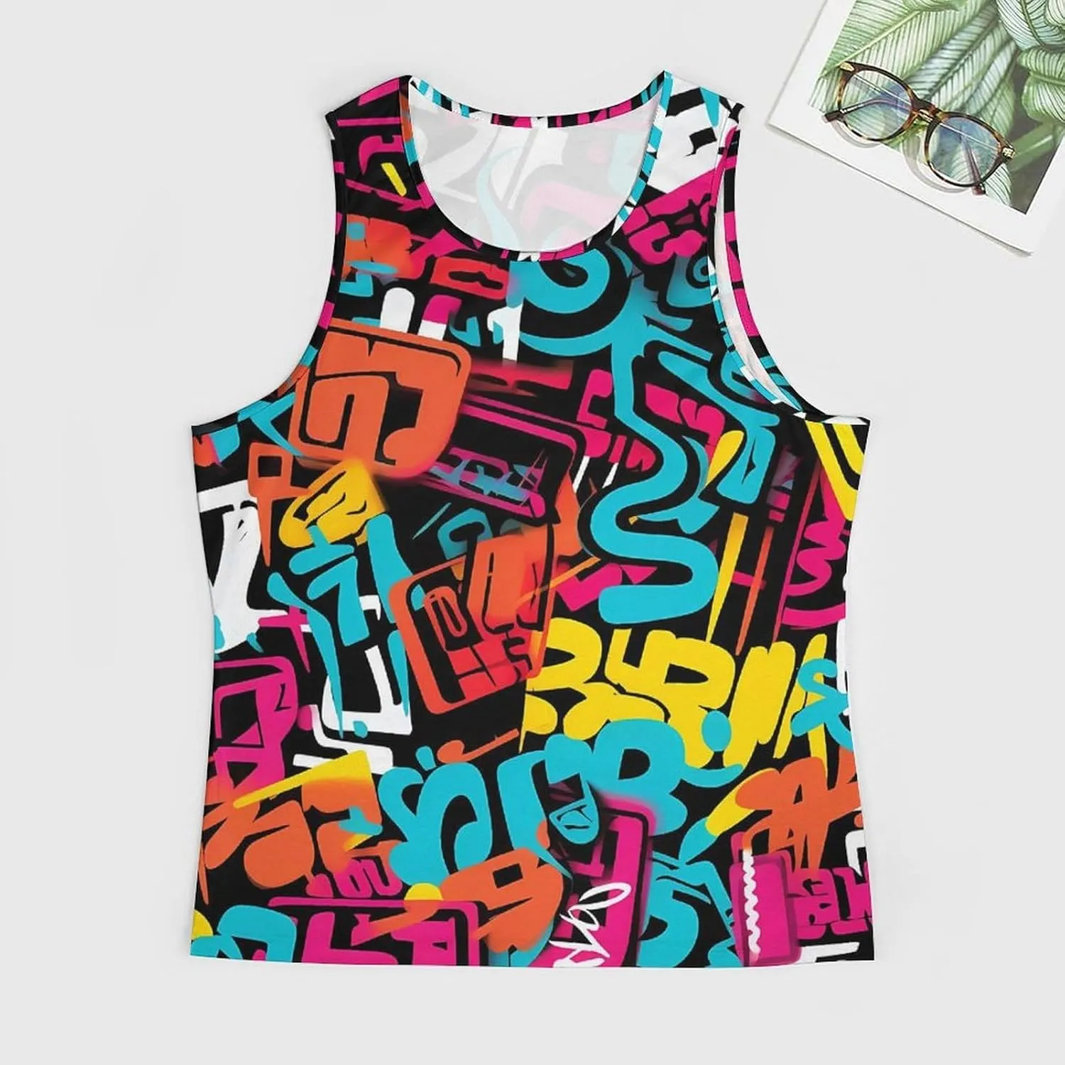MARSVOVO Muscle Men's Hip Hop Tank Tops Vintage Y2K Street Graphic Casual Cotton Blend Quick-Dry Summer 2024 Sportswear