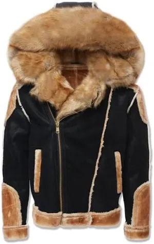 Men EL Jefe Shearling Moto Jacket (Black)