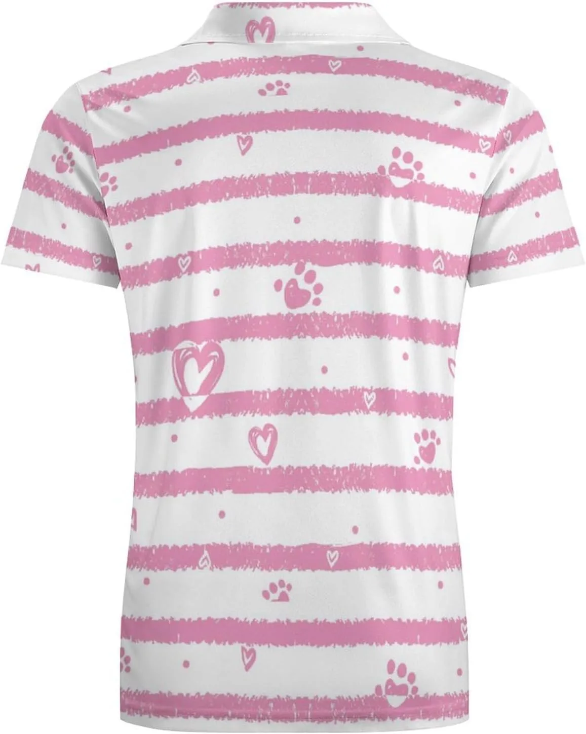 Men's Animal Tracks and Hearts Polo Shirts Short Sleeve Cool Golf Shirt Quick-Dry Activewear Polos