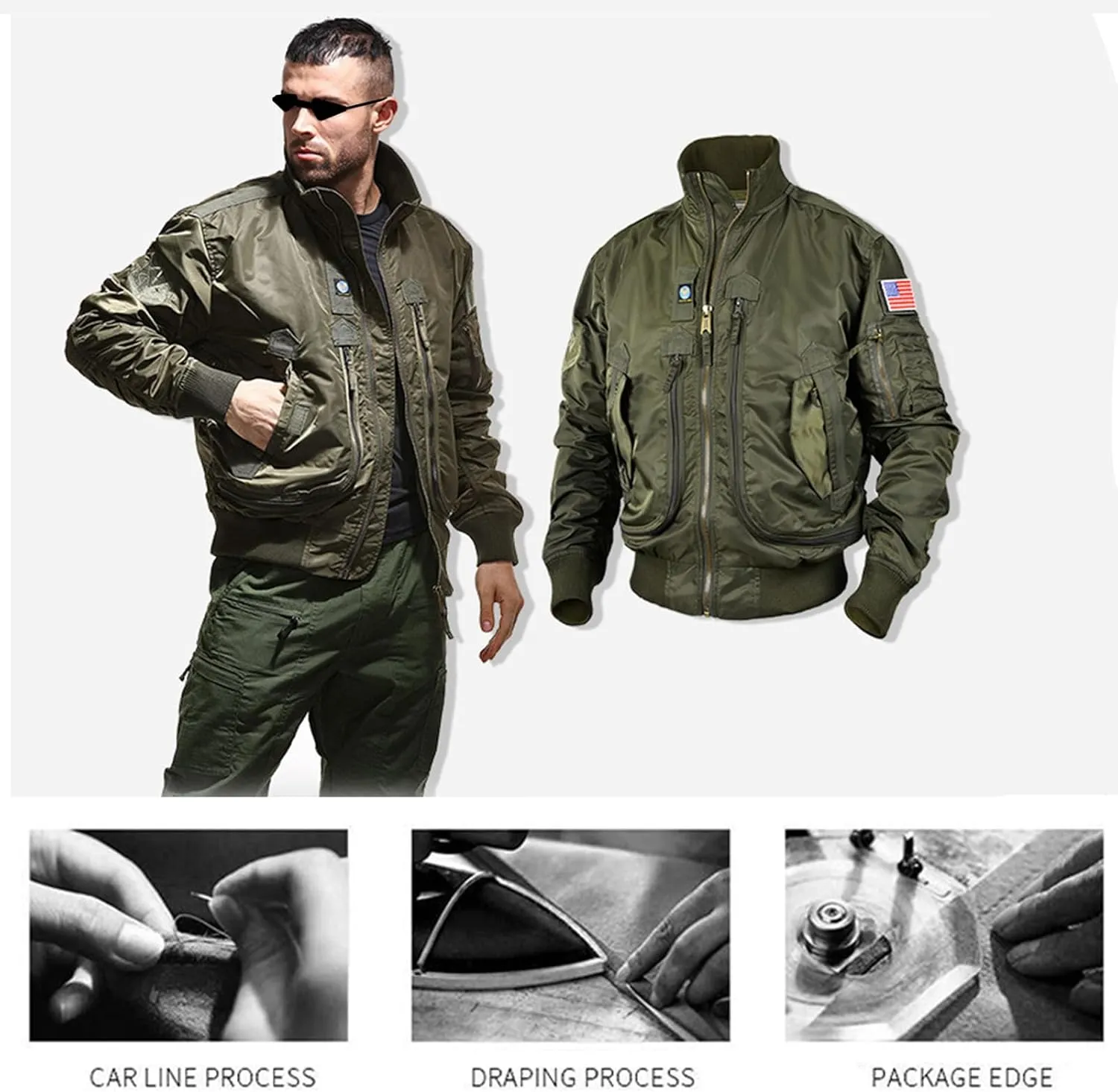 Men's Bomber Jackets Lightweight Windbreaker Flight Jackets Sportswear Jacket Casual Active Coat Outwear
