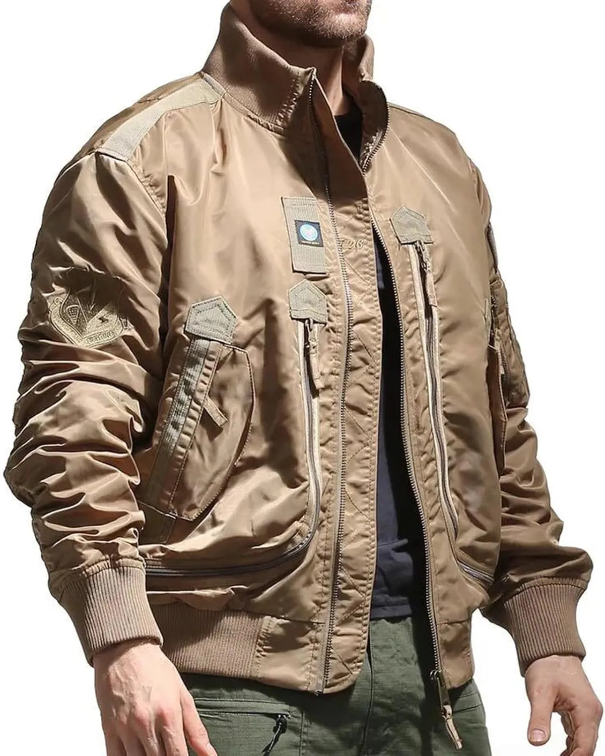 Men's Bomber Jackets Lightweight Windbreaker Flight Jackets Sportswear Jacket Casual Active Coat Outwear