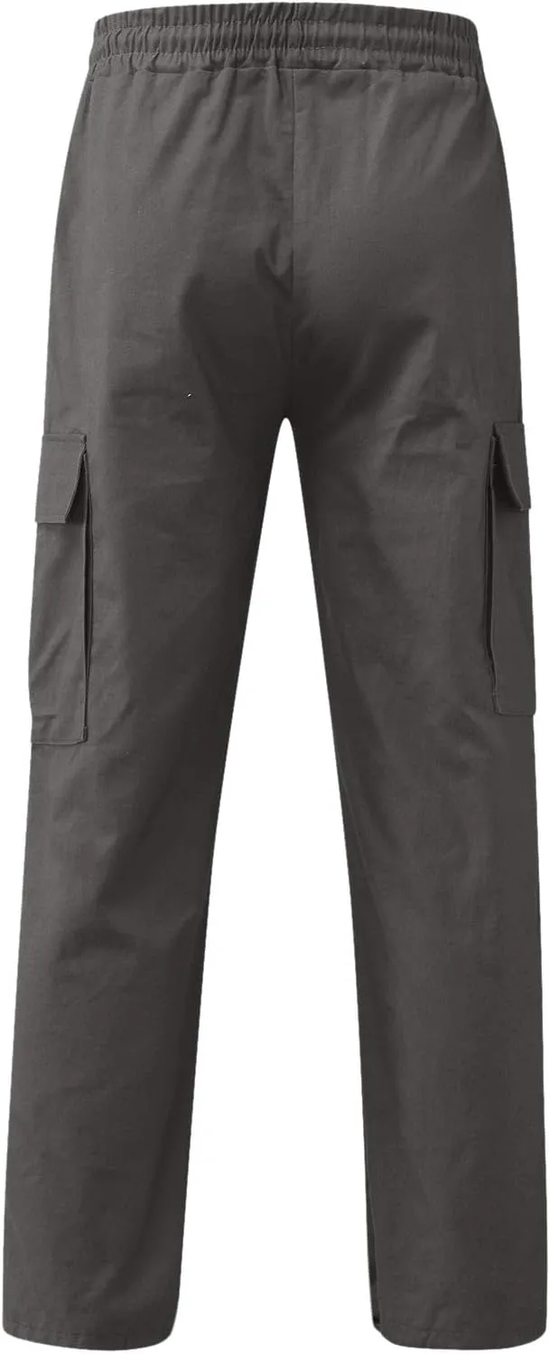 Mens Cargo Pants, Casual Comfy Outdoor Hiking Pants for Men, Athletic Joggers Sweatpants, Lightweight Capris Pants Men