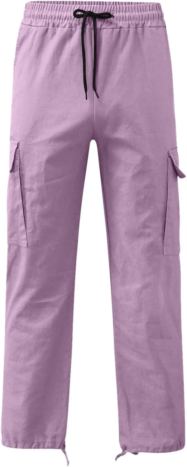 Mens Cargo Pants Relaxed Fit Hiking Sweatpants Casual Athletic Jogger Sports Outdoor Trousers with Pockets