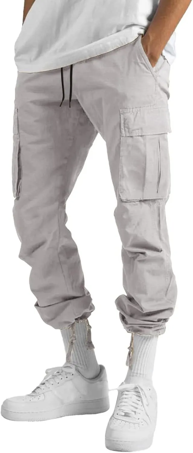 Mens Cargo Pants Relaxed Fit Hiking Sweatpants Casual Athletic Jogger Sports Outdoor Trousers with Pockets
