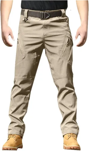 Mens Casual Cargo Pants Tactical Workout Sport Pants Multi-Pocket Straight Leg Trousers Running Joggers