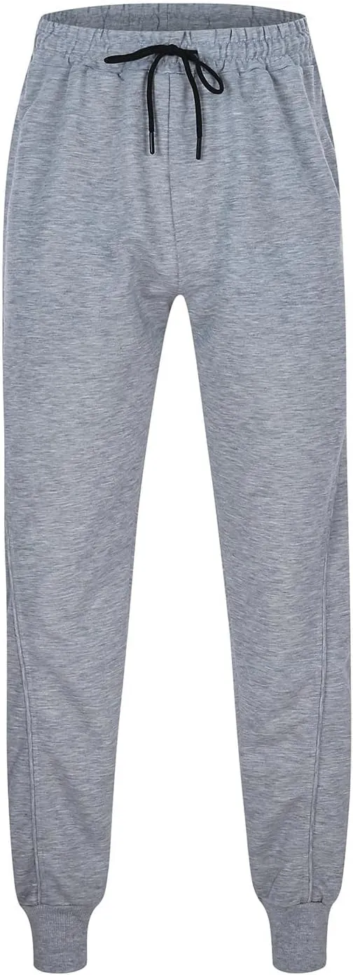 Mens Casual Pants Elastic Waist Relaxed Fit Stretch Sweatpants Big and Tall Baggy Outdoor Workout Athletic Pants with Pockets
