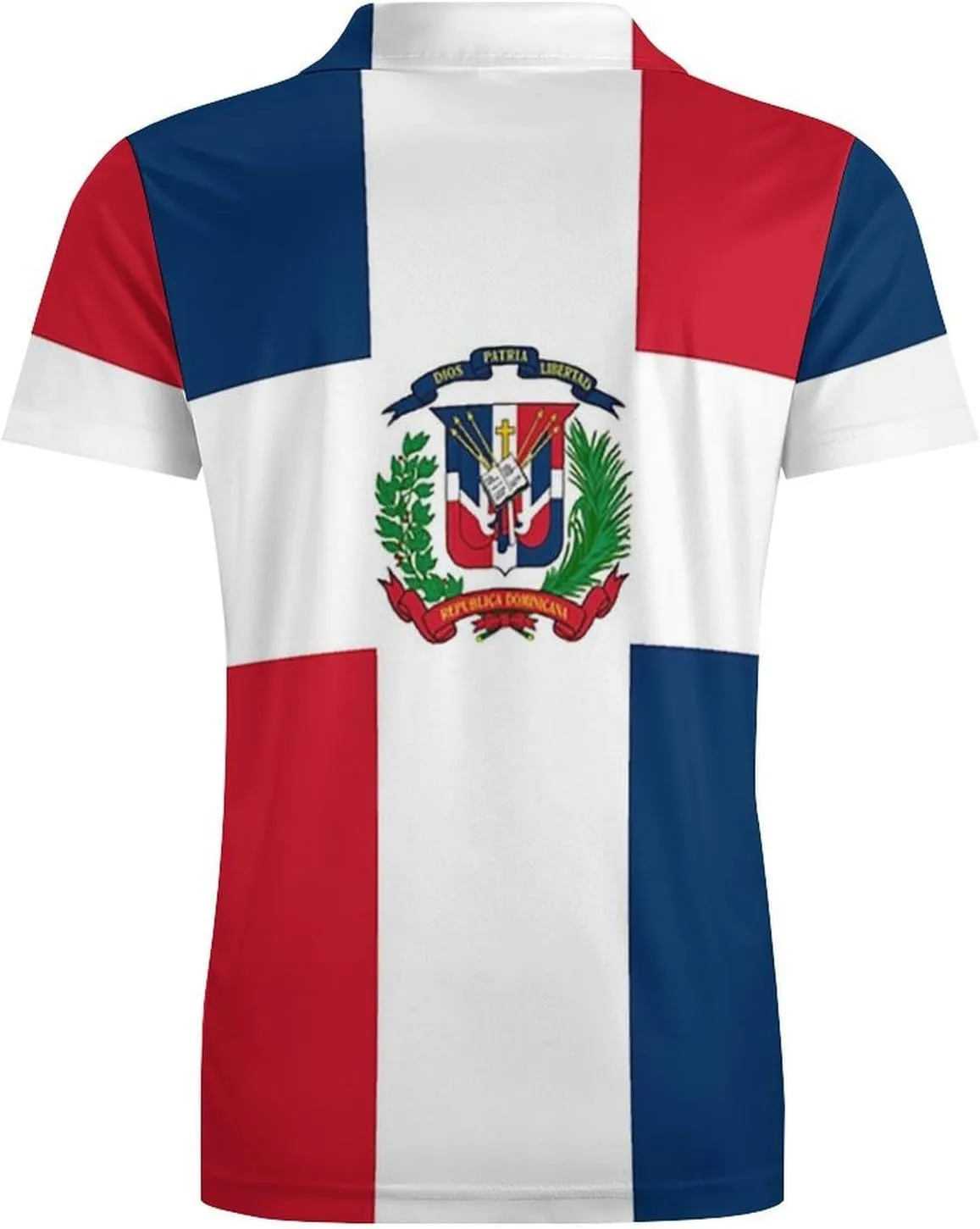 Men's Dominican Republic Flag Polo Shirts Short Sleeve Cool Golf Shirt Quick-Dry Activewear Polos
