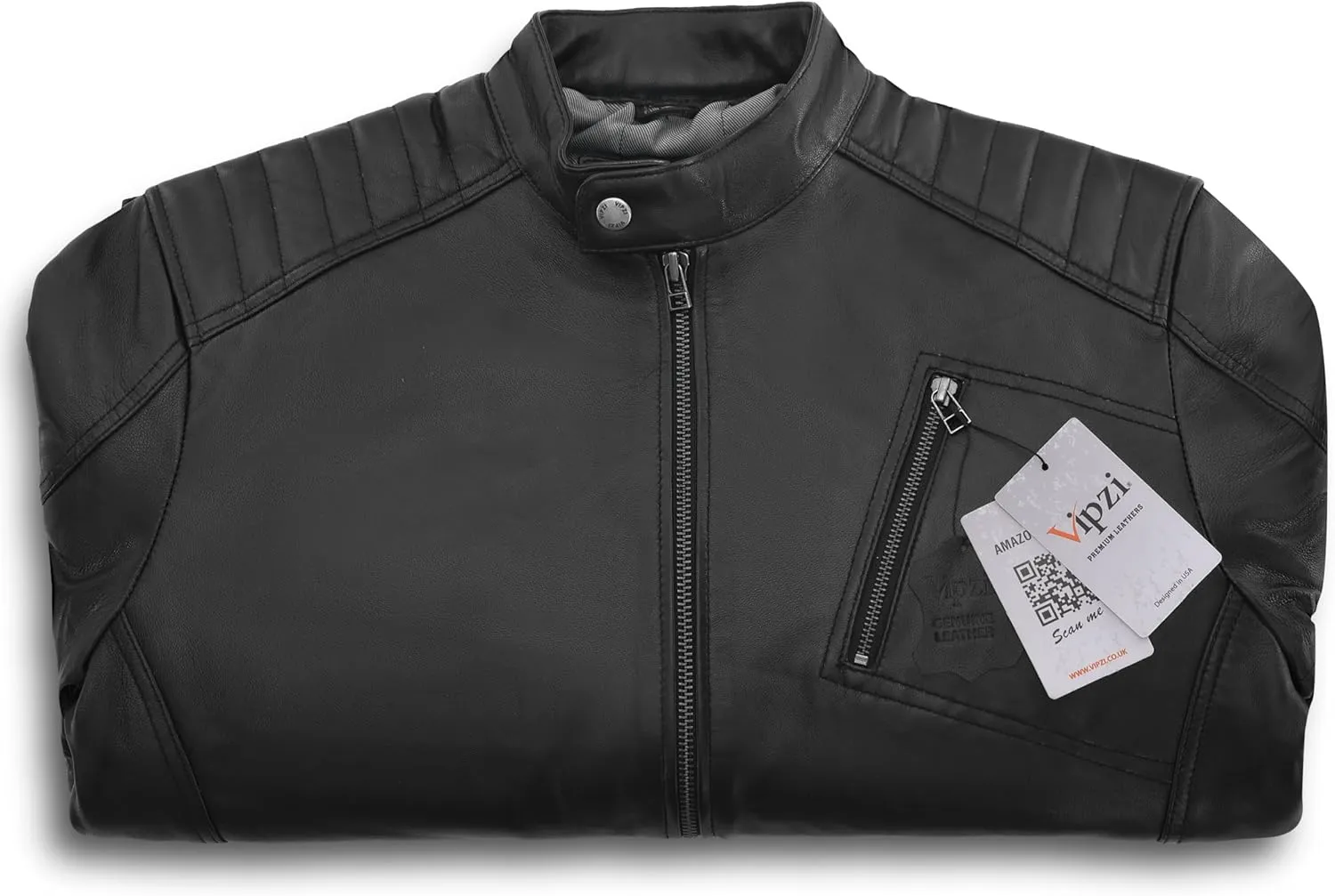 Men's Soft Genuine Lambskin Leather Biker Jacket  Vintage Real Motorcycle Cafe Racer Style