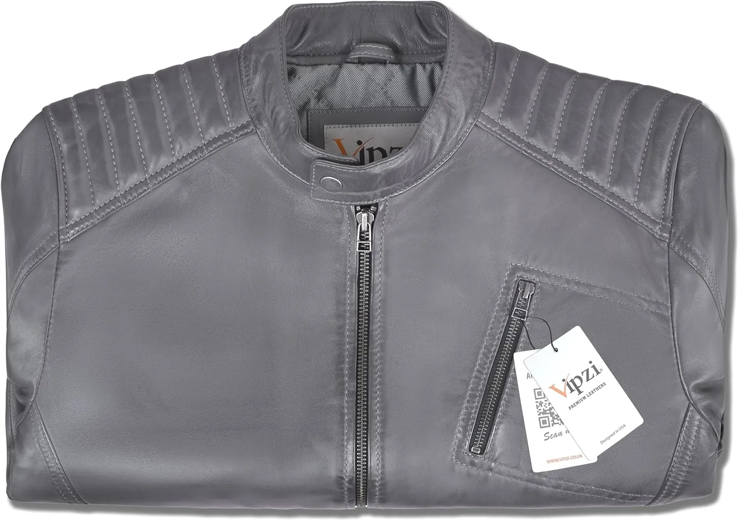 Men's Soft Genuine Lambskin Leather Biker Jacket  Vintage Real Motorcycle Cafe Racer Style