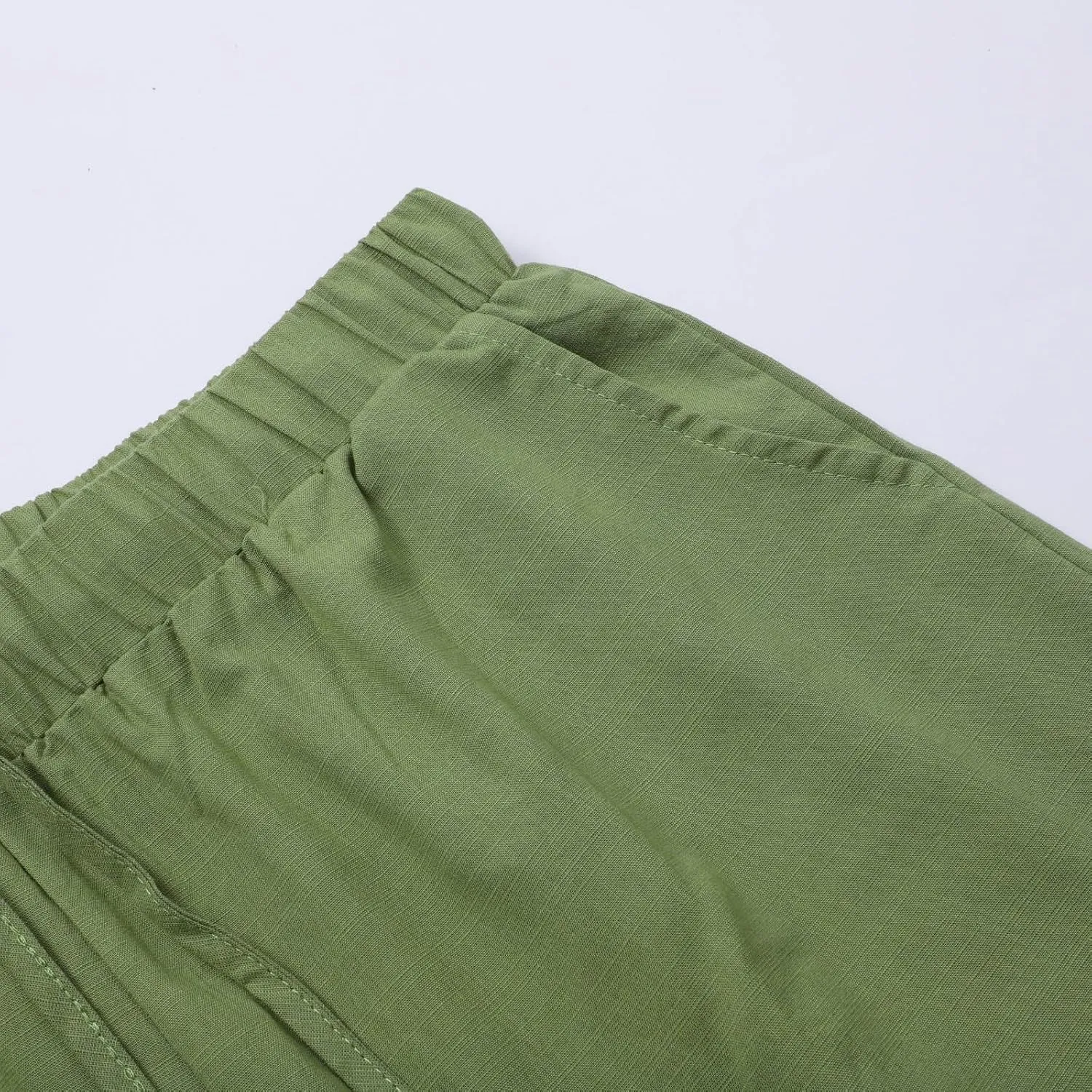Mens Summer Capri Pants Cotton & Linen Cargo Hiking Casual Loose Cropped Pants Summer Lightweight Quick Drying Trousers 2024