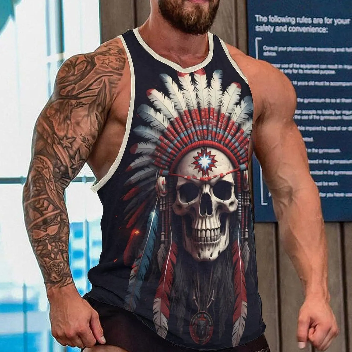Men's Tank Tops Casual Undershirts Summer Cool Big and Tall Vest Sleeveless Crewneck Workout Cotton Tank Tops for Men