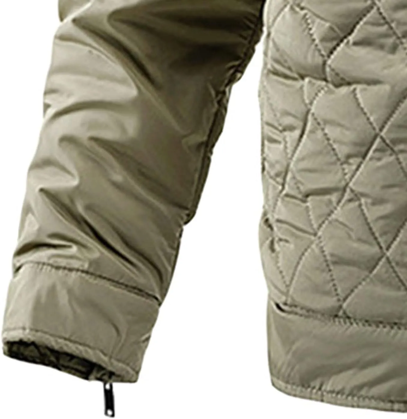 Men's Thin Casual Cotton Jacket Male Diamond Quilted Bike Outwear Men Stand Collar Zip Warm Padded Coats