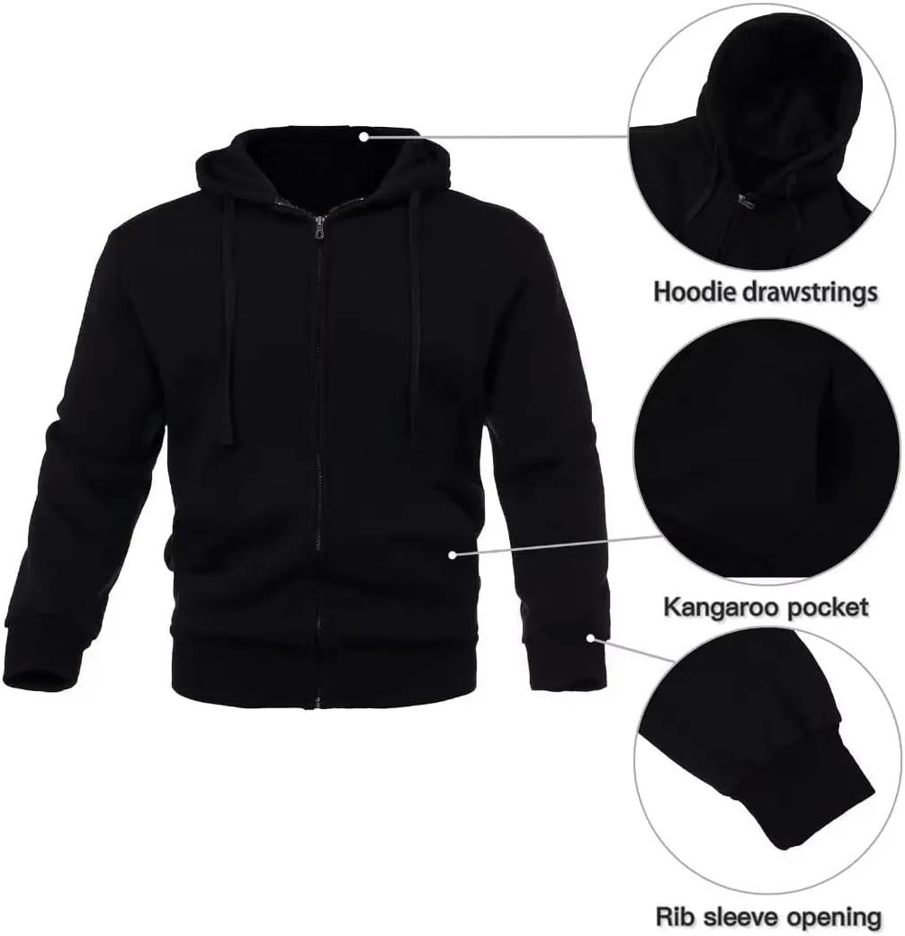 Men's Tracksuit Sets Outfit Activewear Full Zip Fleece Hoodie Jacket Cargo Sweatpant 2 Piece Casual Sweatsuit