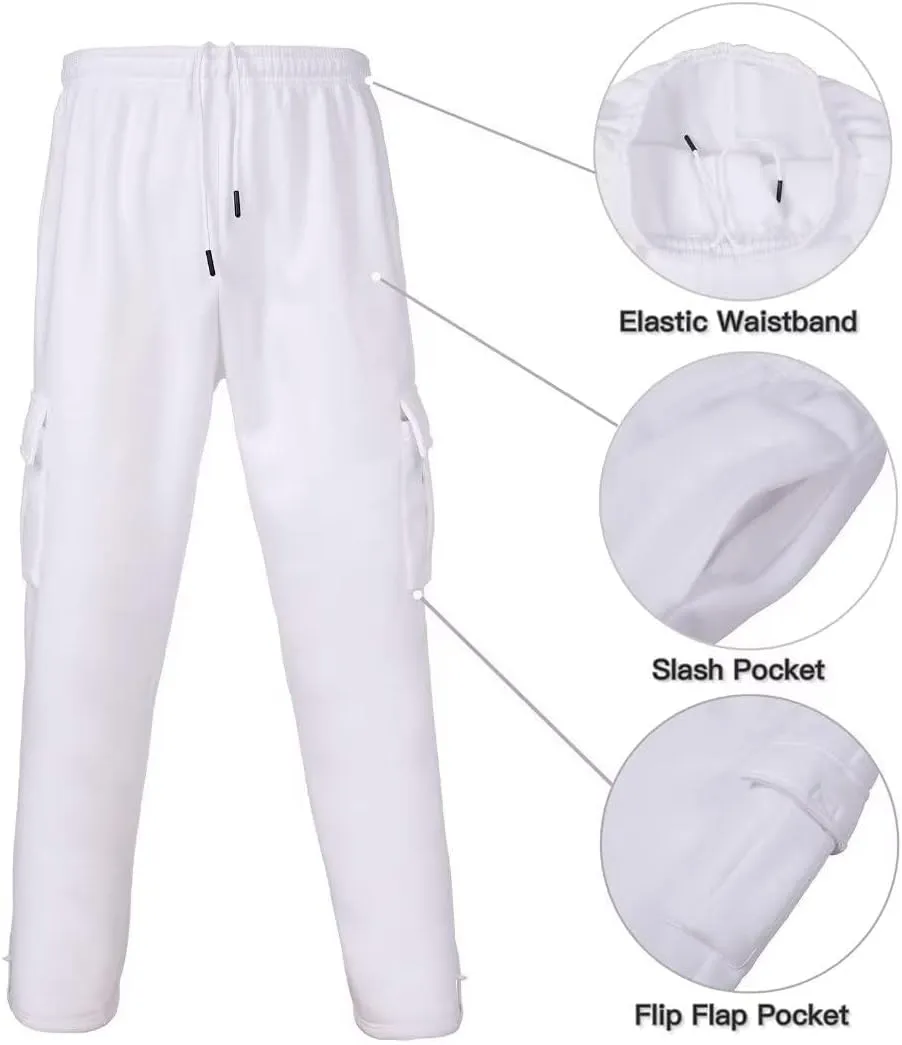 Men's Tracksuit Sets Outfit Activewear Full Zip Fleece Hoodie Jacket Cargo Sweatpant 2 Piece Casual Sweatsuit